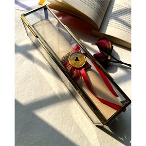Luxury Wedding Invitation Scroll <b>Box</b> Gold Brass Glass Jewelry Display Case Personalized <b>Keepsake</b> Gift <b>Box</b> Wholesale Supplier <b>Box</b> - Product Image 3