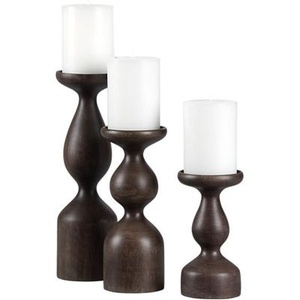 Modern Wooden Pillar Candle Holder Natural Finish Decorative Accent For Living Room Shelf Wedding <b>Table</b> Decoration - Product Image 3