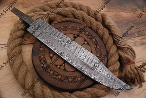 Lame vierge en acier Damas forgée pour la fabrication de couteaux Bowie de camping, OEM/ODM/OBM, DIY, Full Tang, artisanale, vente en gros, dropshipping 2026 - Product Image 2