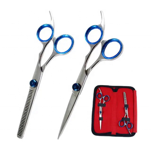 Nouvel arrivage : Kit d'outils de coiffure professionnel droitier en acier inoxydable – Ciseaux de barbier à pointe droite, tranchants et durables - Product Image 2