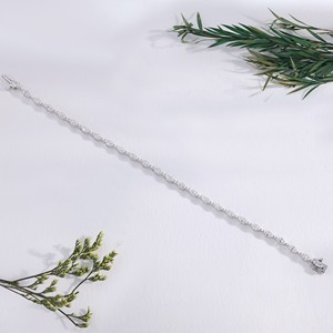 Pulsera de tenis de oro blanco de 14K con diamantes talla marquesa, pulseras de eslabones de diamantes brillantes para mujer elegante, joyería con diamantes cultivados. - Product Image 3