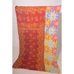 Indian Cotton Kantha Gudri Bedspread <b>Handmade</b> Vintage Reversible <b>Quilt</b> Throw for Bedroom Decor - Product Image 2