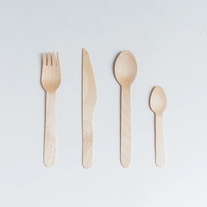 Ensemble de couverts jetables en bois avec serviette, écologiques, fourchette, cuillère, couteau, pour fête, style minimaliste - Product Image 2