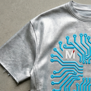 T-shirt streetwear futuriste surdimensionné à imprimé circuit, mode urbaine, coton premium, t-shirt technique MALUZA INDUSTRIES - Product Image 2