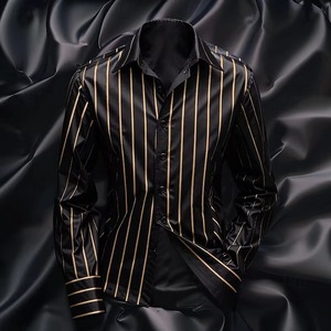 Autumn Mesh Jacquard Long Sleeved <b>Shirt</b> Men Fashion Casual Social Sexy Perspective <b>Shirts</b> Streetwear <b>Party</b> <b>Shirt</b> Slim Fit Forma - Product Image 5