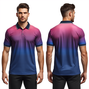 T-shirt décontracté à manches courtes pour homme en polyester à sublimation tropicale à séchage rapide - Product Image 1