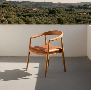 Silla de Comedor Moderna Shopia con Estructura de Madera de Teca, Apilable, Muebles para Comedor, Hotel, Villa, Apartamento, Decoración Minimalista para el Hogar - Product Image 1