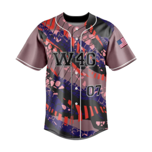 Men's Baseball Jersey Sublimated Print Moisture Wicking 100% <b>Polyester</b> Short Sleeve Striped Design Regular Fit - Product Image 5
