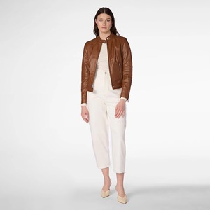 Chaqueta de Cuero Negra Personalizada para Mujer con Bordado, Chaqueta de Cuero Urbana para Mujer, Fabricante Mayorista de Marca Privada - Product Image 2