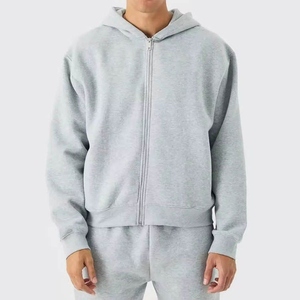 Ensemble sweat à capuche zippé et short streetwear homme 2025 de haute qualité, avec logo personnalisé 3D pour impression en relief, col à capuche tricoté pour l'automne - Product Image 4