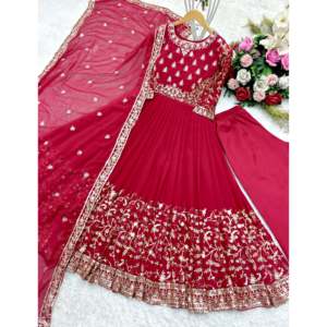 Hermoso Vestido de Fiesta con Corte en A y Dupatta, Elegante Silueta Pent - Product Image 6