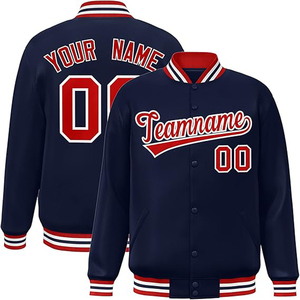 Chaqueta Varsity Azul Claro Personalizada con Logotipo del Equipo en Relieve, Chaqueta de Béisbol Unisex de Lana/Poliéster, Ropa Exterior Tipo Bomber Resistente al Viento - Product Image 4