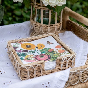Accessoires de table pour banquets très demandés, porte-serviettes carrés en rotin, qualité supérieure. - Product Image 6