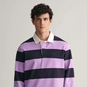 Camiseta de Rugby Personalizada para Hombre, Transpirable, de Manga Larga, de Poliéster Resistente, con Bloques de Color, Impresión por Transferencia de Calor, de Alta Calidad - Product Image 1