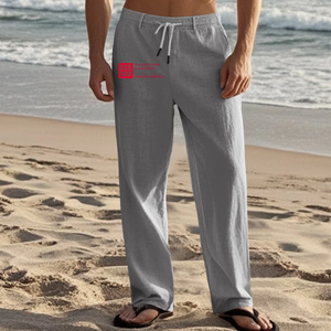 กางเกงลำลองผู้ชายสไตล์อเมริกันแบบมีเชือกผูก รุ่นใหม่ปี 2025 ดีไซน์เรียบง่ายทันสมัย สีพื้น ทรงตรง ผ้าลินิน เหมาะสำหรับใส่ไปชายหาด - Product Image 6