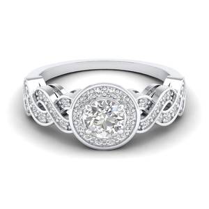 Bague Halo REYES en Moissanite Ronde Brillante de Haute Qualité 0,77 Carat en Argent Sterling 925, Bagues de Fiançailles, Cadeaux d'Anniversaire - Product Image 1