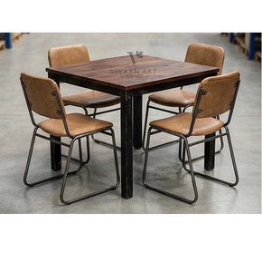 Juego de Mesa y Sillas de Comedor de Madera de Lujo, Muebles Elegantes para el Hogar, Restaurante, Cafetería y Hotel - Product Image 1