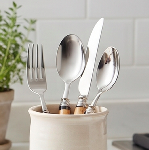 <b>Vintage</b> Flatware <b>Set</b> With Wooden Handles And Mirror Polished Stainless Steel <b>Cutlery</b> For Home Dining - Product Image 4