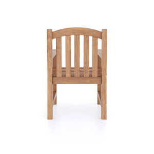 Chaise de salle à manger d'extérieur moderne en teck de qualité commerciale avec dossier, résistante aux intempéries, pour terrasse et hôtellerie - Product Image 4