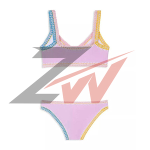 Ensemble de maillots de bain bikini pour filles, taille haute, séchage rapide, deux pièces, vente en gros, directement de l'usine - Product Image 2
