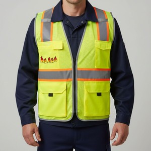 Gilet de sécurité réfléchissant haute visibilité OEM, vêtements de travail légers et protecteurs pour une utilisation industrielle et routière - Product Image 5