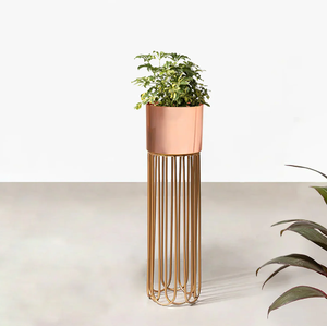 Juego de jardineras de interior modernas rosas doradas de diseño clásico personalizado, jardinera de suelo de estilo clásico para decoración del hogar, aplicación de jardín - Product Image 2