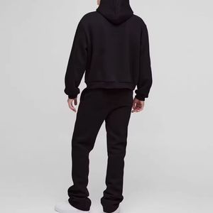 SHAFIQSPORTS Zip Oversized Flare Autumn Heavyweight Fleece Eco-Friendly Hooded Drawstring Closure Two-Piece 100% Cotton Jogger - Product Image 2