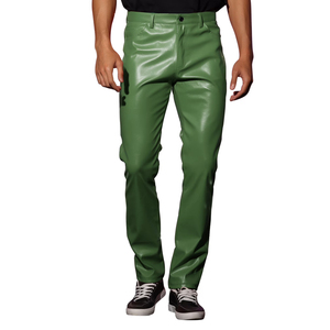 Good Supplier New Arrival Trendy Product Club Party Wear High Quality Skinny Fit <b>Shiny</b> Zippered <b>Slim</b> Fit Faux Leather Pants - Product Image 1