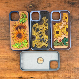 Nueva funda de teléfono de cuero con estilo hecha a mano, funda Floral con herramientas de alta calidad de lujo Vintage personalizada para IPhone 13/14/15 - Product Image 6
