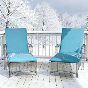 Set di Cuscini Pieghevoli Reclinabili a 2 Pezzi Blu Chiaro per Esterni - Solo Cuscino - Product Image 2