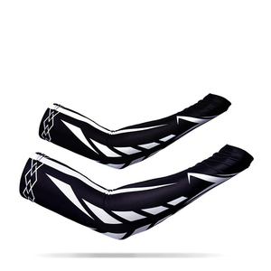 <b>Cycling</b> Arm Sleeves Black Blue Geometric Print Anti-Uv Unisex Adult Fit Polyester Sublimation Print - Product Image 3