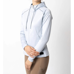 Breathable Stretch Fitness Activewear Plus Size Spandex Stand Collar Breathable Skinny Fit Women Long Sleeve Yoga <b>Jackets</b> - Product Image 2
