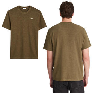 Camisetas de Hombre al por Mayor, Algodón Slub, Manga Corta, Corte Regular, Logotipo Bordado, Ropa Casual para Hombre - Product Image 1