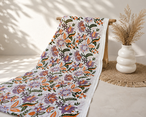 Tela de Algodón Ligera con Estampado Artesanal Indio al por Mayor |   Tela Estampada con Motivos Florales y Botánicos para Vestidos, Decoración del Hogar, Niñas/Niños - Product Image 2