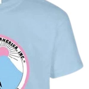 T-shirt graphique bleu clair à manches courtes pour adolescents, col rond, imprimé logo, décontracté, léger, pour tous les jours, pour garçons et filles - Product Image 3