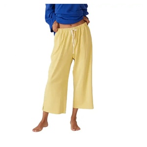 <b>Elastic</b>-Waists Drawstring Wide-Leg Pants Women's Spring Breathable New-Draping Casual Loosed-Style Pants Trousers With <b>Laces</b> - Product Image 4