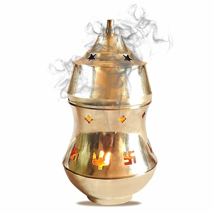 Brass Kapoor dani with Night lamp, Aroma Diffuser, Bakhoor dani, <b>Incense</b> <b>Burner</b> - Product Image 2