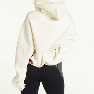 Latest Style <b>Winter</b> Solid Color Women Crop <b>Top</b> Hoodies Front Eco-Friendly Breathable Fabric Customized Colors Sizes Wholesale - Product Image 2