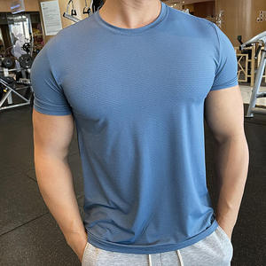 T-shirt rouge à manches courtes et col rond pour homme avec logo lettre sur le devant, séchage rapide, coupe oversize, tricoté, 100 % coton, 230 grammes - Product Image 4