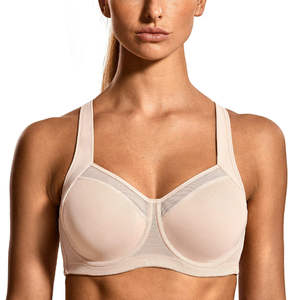 Women's <b>Blue</b> Sports <b>Bra</b> Scoop Neck Medium Support Yoga Wear - Product Image 5