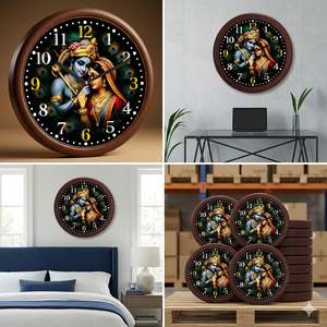 Reloj de Pared Personalizado con Diseño Religioso de Radha Krishna, con Impresión para Decoración de Sala de Estar y Templo, para el Día de San Valentín y el Día de la Madre - Product Image 2