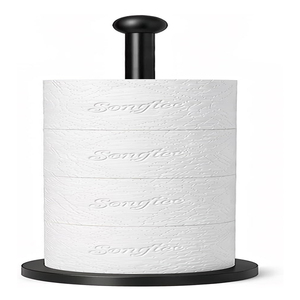 Toilet <b>Paper</b> Holder Stand, <b>Black</b> Floor Standing <b>Tissue</b> Roll Holder with Reserve Compact Design Bathroom Toilet <b>Paper</b> Roll Holder - Product Image 1