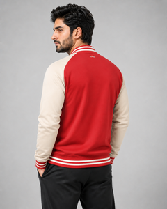 Men Compact Varsity <b>Jacket</b> Modern Casual Bomber Baseball Coat with Premium Soft Fabric Ribbed Collar Varsity <b>Jacket</b> Comfortable - Product Image 4
