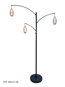 Modern Floor Lamp Three Black Metal Shades Metal Base Adjustable Height LED <b>Light</b> Source E27 <b>Socket</b> 3000K Warm White Minimalist - Product Image 4