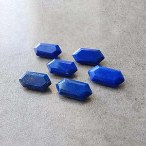 Lapis-lazuli naturel, taille facetée, forme hexagonale, pierre précieuse calibrée, pour bijoux - Product Image 4