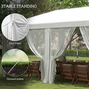 20FT X 10FT White Outdoor Party <b>Tent</b> Gazebo Wedding <b>Canopy</b> with Removable Mesh Sidewalls Double Layers PVC & Polyester Fabric - Product Image 6