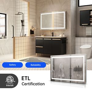Specchio da Bagno a LED da 28x36 Pollici ad Alta Luminosità, Montato a Parete, Antiappannamento, con Funzione Dimmer Controllabile Separatamente - Product Image 3