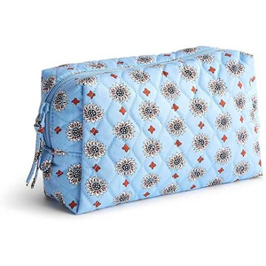 White Custom Cotton Travel Cosmetic Bag <b>Makeup</b> Bag Cosmetic Pouch Travel Toiletry Eyelash Pouch With Zippered Pocket With Logo - Product Image 1