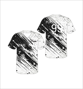 Maillot de baseball personnalisé sublimé, col en V, entièrement boutonné, séchage rapide, uniformes d'équipe unisexes pour adultes, 100% polyester, manches courtes - Product Image 1