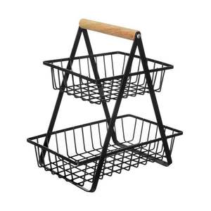 Accessoires de cuisine en métal, panier de rangement pour fruits, multifonctionnel, détachable, en fil métallique, à 2 niveaux, pliable, pour table - Product Image 3
